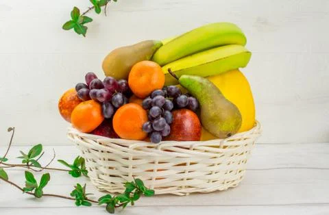 Basket of fruit Stock Photos