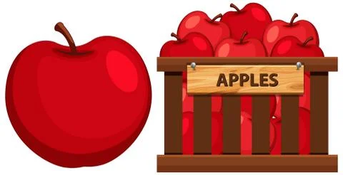 Basket full of apples イラスト素材