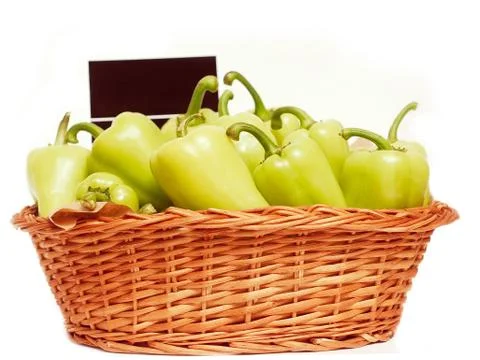 Basket full of capsicum. Foto stock