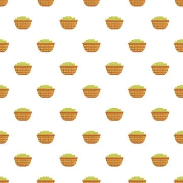Basket full of cash seamless pattern vector background イラスト素材