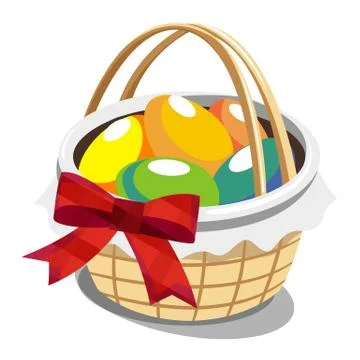 A basket full of Easter eggs Stock Illustration