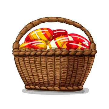 Basket full of Easter eggs Illustrazione stock