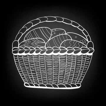 Basket full of Easter eggs Stock Illustration