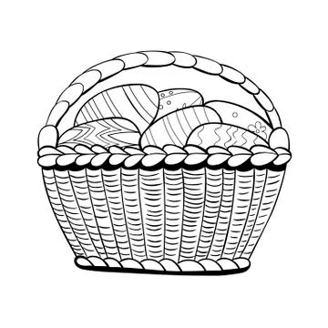 Basket full of Easter eggs Stock Illustration