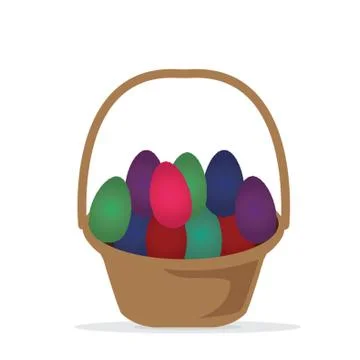 A Basket Full Of Easter Eggs Stock Illustration