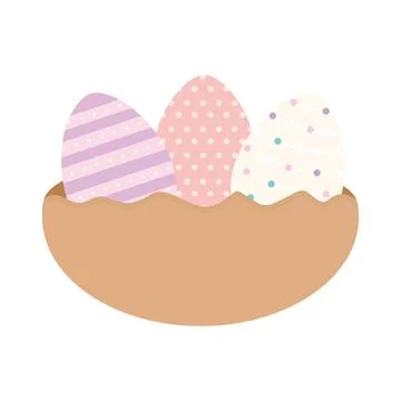 Basket full of easter eggs Stock Illustration