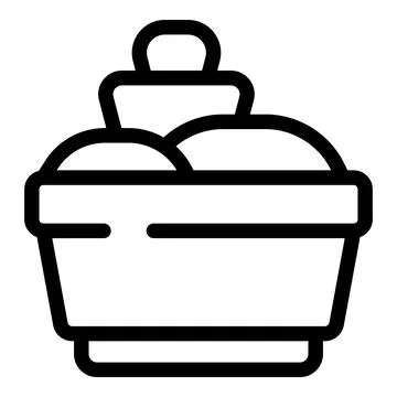 Basket full of freshly baked bread loaves with cloth on top Stock Illustration