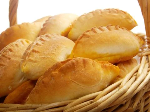 Basket full of pasties Foto stock