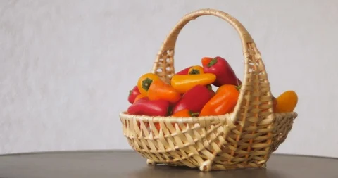 A basket full of tasty peppers. Stock Footage