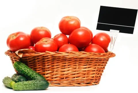 Basket full of tomatoes. Foto stock