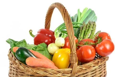 Basket full of vegetables 库存照片