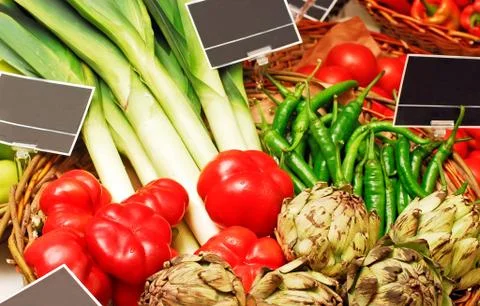 Basket full of vegetables. Stock Photos