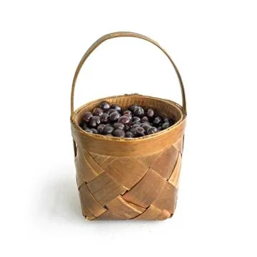 A basket of garden cherry Stock Photos