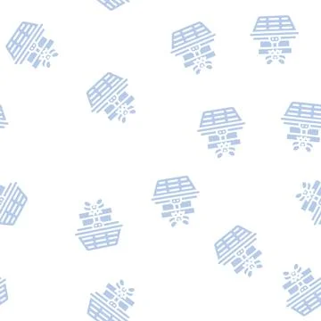 Basket gift glyph vector seamless pattern Stock Illustration