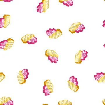 Basket gift isometric icon seamless pattern Stock Illustration
