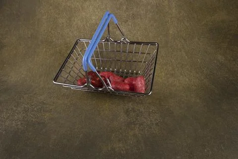 Basket with hearts Stock Photos