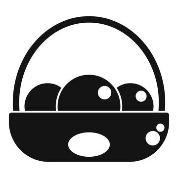 Basket holding easter eggs icon silhouette design Illustrazione stock