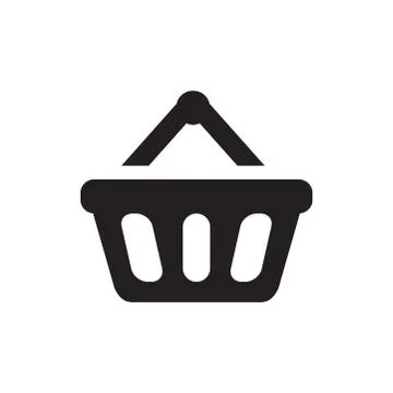 Basket Icon In Flat Style Vector Icon For Apps, UI, Websites. Black Icon Vect Illustrazione stock