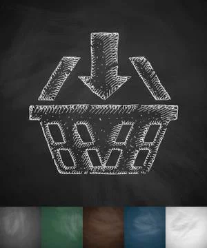 Basket icon. Hand drawn vector illustration 스톡 일러스트