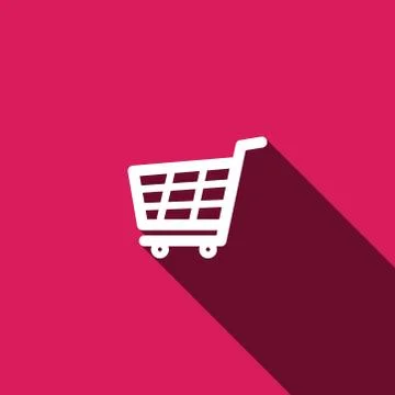 Basket icon with long shadow Stock Illustration