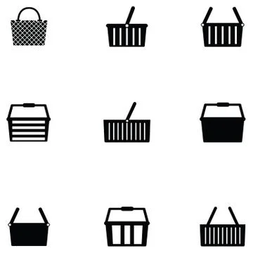 Basket icon set Stock Illustration