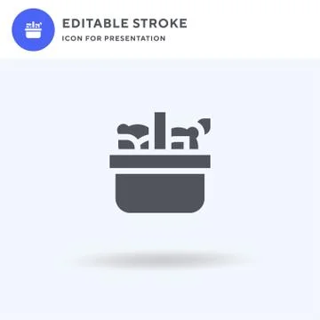 Basket icon vector, filled flat sign, solid pictogram isolated on white, logo Illustrazione stock