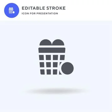 Basket icon vector, filled flat sign, solid pictogram isolated on white, logo Illustration
