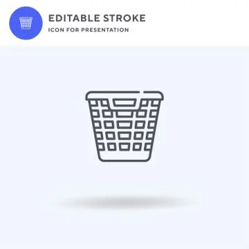 Basket icon vector, filled flat sign, solid pictogram isolated on white, logo Illustrazione stock
