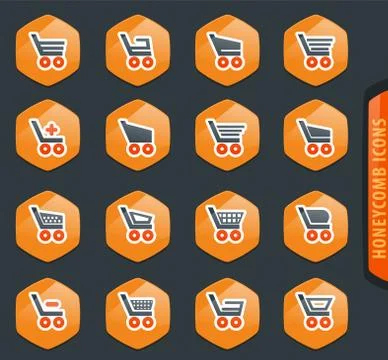Basket icons set Stock Illustration