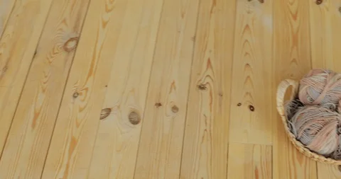 Basket with knitting threads, yarn Stock Footage 120092189