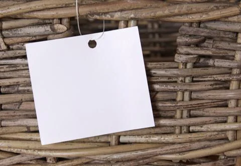 Basket with label Stock Photos