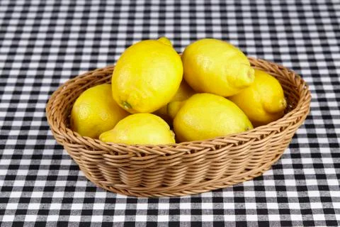 Basket of lemons Stock Photos
