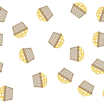 Basket with lemons vector seamless pattern Stock-Illustration