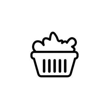 Basket Line Icon In Flat Style Vector Icon For Apps, UI, Websites. Black Icon Stock Illustration