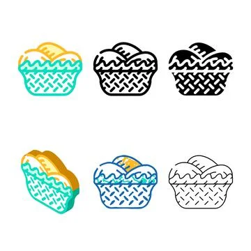 Basket with mango color edition icon vector Stock Illustration