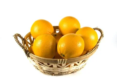 Basket of Oranges Stock Photos