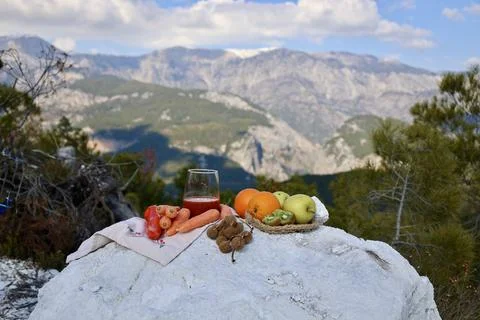 Basket with oranges Stock Photos