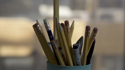 A basket of painter pencil Stock Footage 153027740