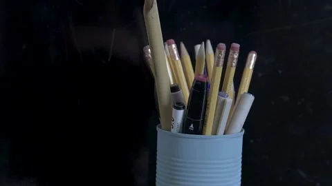 A basket of painter pens Stock Footage 153029678