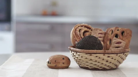Basket with pastries Stock-Footage 87984431