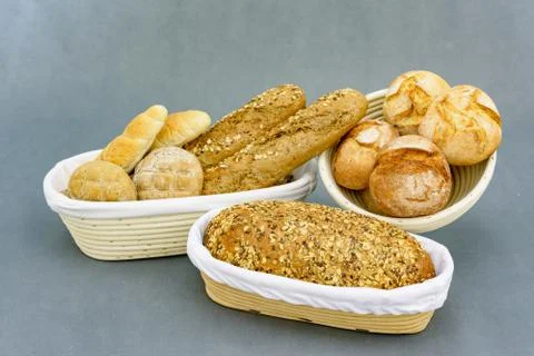 Basket with pastry Stock Photos