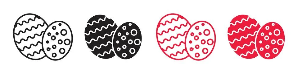 Basket of Patterned Easter Eggs Icon Symbolizing Spring Festivity Stock Illustration