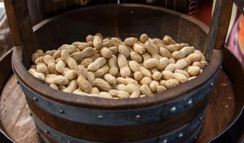 Basket of peanut Stock Photos