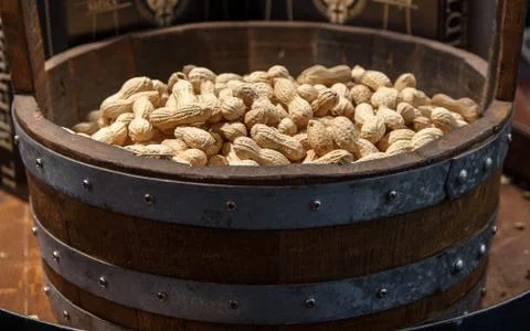 Basket of peanut Stock Photos