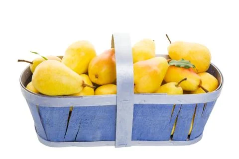 Basket of pears Stock Photos