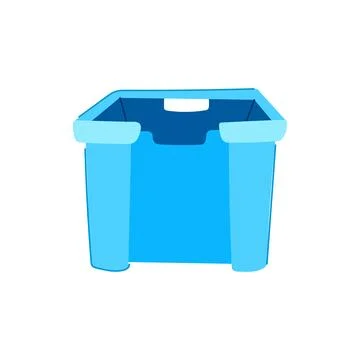 Basket plastic crate cartoon vector illustration Illustrazione stock