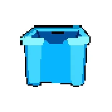 Basket plastic crate pixel art vector illustration Illustrazione stock