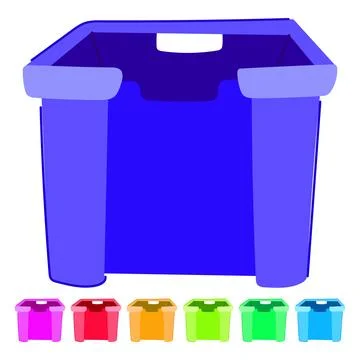 Basket plastic crate vector cartoon graphic イラスト素材