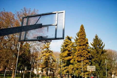 Basket in a playground Foto stock