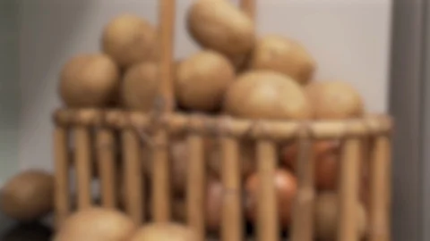 Basket of potatoes in a kitchen 動画素材 127328224